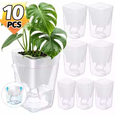 1/10Pcs Self Watering Planter Pots Indoor Plants Succulent African Violet Semi Hydro Propagation Flo