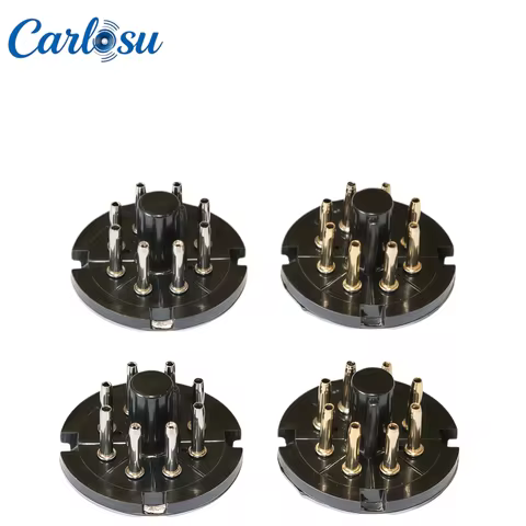 10PCS 8‑Pin Tube Socket S8AEH, Silver/Gold Plated Pins, With & Without Holes for 6P3P 6P6P 6N8P HiFi