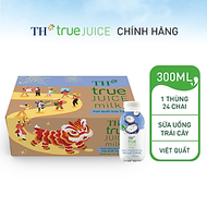 Thùng 24 chai nước uống sữa trái cây TH true JUICE MILK việt quất tự nhiên 300 ml (300 ml x 24)