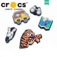 Jibbitz cross charm Shoe Buckle Hole Shoe Accessories Cartoon Zoo Tiger Zebra Decorative Buckle