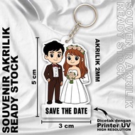 GANTUNGAN WEDDING SOUVENIR - SAVE THE DATE KEYCHAIN