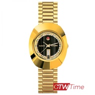 (ผ่อนชำระ สูงสุด 10 เดือน) Rado Diastar Automatic นาฬิกาข้อมือสุภาพบุรุษ 11 พลอย สายทอง รุ่น R12413583 - หน้าดำ/ทอง
