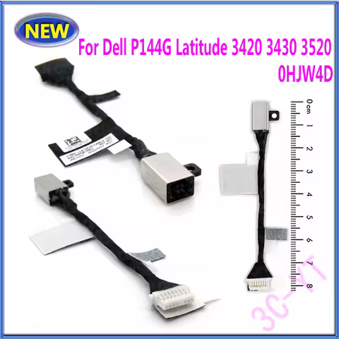 1-10Pcs New Laptop DC Power Jack Cable For DELL Dell P144G Latitude 3420 3430 3520 0HJW4D DC-IN Cabl