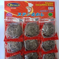 ( 1 LUSIN ) Sabut Kawat Stainless Cuci Piring / Spons Kawat / Sikat Serabut / Merk Besco 30 / 12 Pcs / Keep Blessing