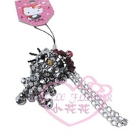 ♥小花花日本精品♥Hello kitty凱蒂貓銀黑色串珠造型公仔吊飾飾品-站姿款 可掛包包送人禮物67899302