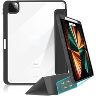 For iPad Pro 12.9 11 10.2 7th 8th 9th Mini6 ,For iPad 2020/2021 M1 Pro 11 12 9 Air 4 10.9  Case,Magnetic Detachable CaseAnti-bend Cover Pencil Holder funda