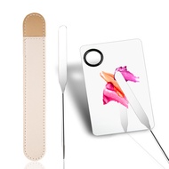 Penugo Picasso Makeup Spatula and Palette Set, Korean Makeup Spatula with Leather Cover, Stainless S