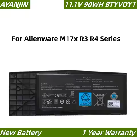 BTYVOY1 11.1V 90WH Laptop Battery for Alienware M17x R3 R4 7XC9N C0C5M 0C0C5M 05WP5W 5WP5W CN-07XC9N