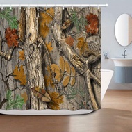 [COD] ล่าสัตว์ Mossy Oak Real Tree Camouflage ม่านอาบน้ำพร้อมตะขอ