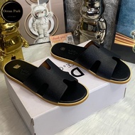 HM men's sandals, luxury and elegant high-end HM sandals, type 1 full-grain leather straps, high-qua