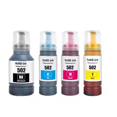 502 Premium Refill Ink for Epson 502 Ecotank ET-3800 ET-3830 ET-3843 ET-3850 ET-4750 ET-4760 ET-4850
