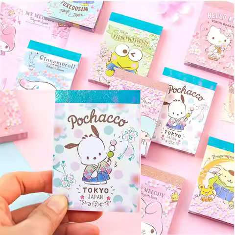 sanrio sakura sausage book memo pad hello kitty kuromi my melody color page message memo practice bo