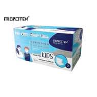 ผ้าปิดจมูกเยื่อกระดาษ 3 ชั้น(50 ชิ้น)สีฟ้า MICROTEX® รุ่น Face Mask 3Ply Kids | ป้องกันฝุ่นละออง ควัน | ป้องกันการไอจาม