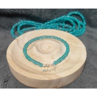 Blue Apatite Rondellle Bead Bracelet 4-4.5 mm & S925 Silvernatural