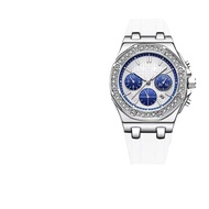 Fashion AP Home Royal Oak Silicone Tape Womens Quartz Multifunctional Chronograph Full Diamond Watch