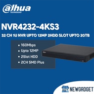 DAHUA NVR4232-4KS3 32 CH 1U OFFICIAL UPTO 12MP 2HDD UPTO 20TB SLOT