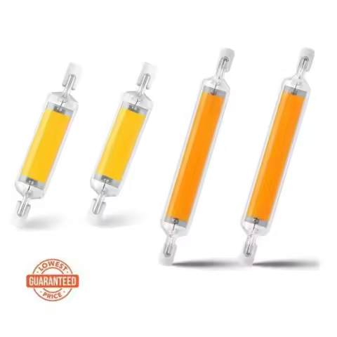 LED R7S Glass COB Tube 78MM 118MM High Power R7S Bulb Lamp J78 J118 Replace Halogen Light AC 110V 22