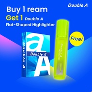 Double A Bond Paper F4(Long) 80 GSM 500 Sheets per ream GET FREE Flat Shape Highlighter