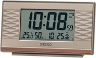 Seiko Clock SQ791P Table Clock, Pink Gold, Body Size: 3.1 x 5.3 x 1.5 inches (7.8 x 13.5 x 3.8 cm), Alarm Clock, Radio Wave, Digital