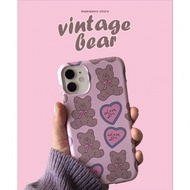 Phone Phone Case Suitable for iPhone Retro Bear Phone Case Suitable for iPhone15pro 14 13mini 12prom