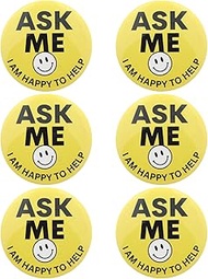 Buttons for Volunteers, Teachers, and Customer Service Employees, Ask Me Anything Bulk Pack of Pins,