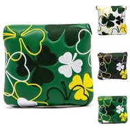 Lucky Four Clover Golf Mallet Putter Cover Classic Soft PU Leather Normal Mallet Club Head Covers Ma