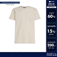 Tommy Hilfiger เสื้อยืด ผู้ชาย รุ่น MW0MW39365 HGF - สีเบจ ทรง Regular
