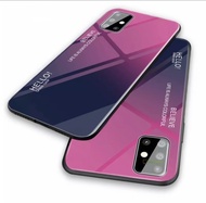 Case for Samsung A71 5G เคสกระจกสองสี เงาไล่สี ขอบนิ่ม TPU สีกระจกเทมเปอร์ปลอกแก้วฝาหลังกันชน
