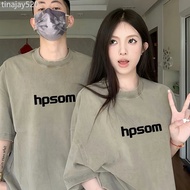 [1399 People Collection] English Characters Couple Wear Short-Sleeved Summer Niche ins Style High-En