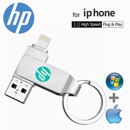 HP แฟลชไดร์ฟ USB OTG สำหรับ iPhone 2 In 1 Lightning/แฟลชไดร์ฟสำหรับ Iphone7/8 /X/ 11/12/13/14 iPad P