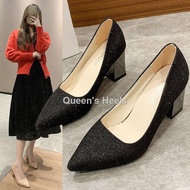 【Ready stock】Special plus size33-50 yards plus size women s shoes 49 new sequined high heels 48 all-match performance 47