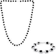 Original Karungali Malai Silver Cap Bracelet Karungali Malai Silver Cap 54 Beads Mala Combo For Men 