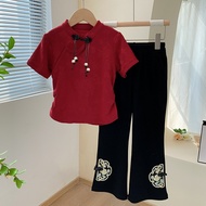 女童套装Girls' set女童夏季套装2024新款新中式中大儿童夏装女孩洋气短袖唐装两件套新款2025.3.24