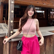 tockrichshop PRP x SPN เสื้อครอปกล้าม ทรงรัดรูป ผ้าเรย่อน ยืดเยอะมาก ผ้าบางใส่สบายสุดๆ รุ่น กล้ามโบต