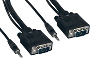 Cablelera ZC77ERMM-75 3.5mm VGA Stereo Audio, HD15 M/M to HD15, 75', 28 AWG, OD:9.2mm