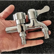 Stainless Steel 1 in 2 out Head Two Way Water Washer Tap Faucet