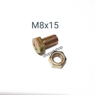 M8x15 Nut Bolt (12 bolts, 1.5cm long) screw bolt and nut set m8 bolt
