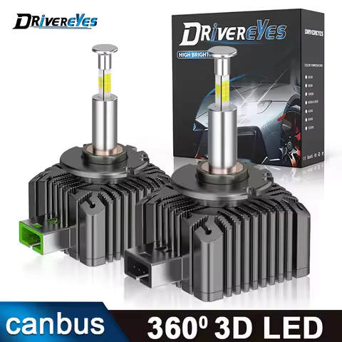 360 3D D1S D3S LED Car Headlights Bulbs Canbus D2S D4S D8S Led HID Kit D1R D2R D3R Auto Lamps Turbo 