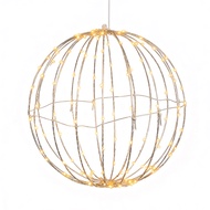 Christmas LED Light Ball Foldable Large Lighted Sphere for Tree Metal Frame Sphere Light for Indoor