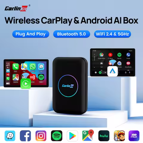 CarlinKit Carplay Smart TV Box 2025 Wireless Android Auto 2+32G AI Box Mini Android Wireless 3 in 1 
