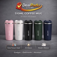 Dealpad 510ml Coffee Thermos Mug Leak-Proof Double Stainless Steel Travel Cup Vacuum Flask Cawan Ter