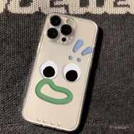 R感叹号绿表情 Suitable for iphone16 15 14 13 12 11 PRO MAX 手机壳7/8PLUS创意卡通XSMAX简约XR透明12pro软 Anti-impact and