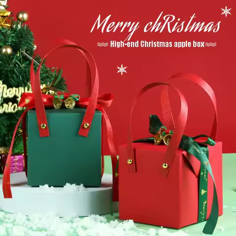 Christmas Apple Box Christmas Eve Gift Ribbon Fruit Box Gift Wrap Christmas Apple Box Noel Decoratio