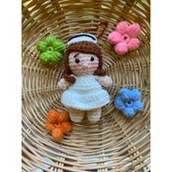 Jcraft Nurse Doll Assistant Keychain Knitted Dolls Souvenirs Graduation