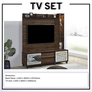 TV Set TV Cabinet with Feature Wall Mount TV with Rack