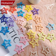 HOTWIND 20/40/50Pcs Colorful Five-Pointed Star Mixed-Color Hairpins Cute Energetic Star Alloy Hair A