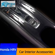 Honda HRV Vezel 2014-2021 Carbon Fiber Trim Gear Console Panel Protector Cover Car Interior Accessor