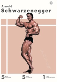 โปสเตอร์ฟิตเนสแรงบันดาลใจ - คริส บัมสเตด & อาร์โนลด์ ชวาร์เซเน็กเกอร์ ศิลปะบนผ้าใบสำหรับตกแต่งบ้าน -