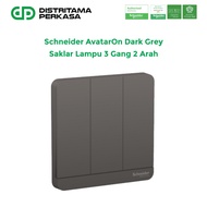 Schneider AvatarOn Hotel Light Switch 3 Gang 2 Way Dark Grey - E8333L2LED_DG_G3