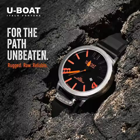 U-Boat Style Men's Quartz Watch Multiple Colors Big Dial Luminous Waterproof Stainless Steel Rubber 